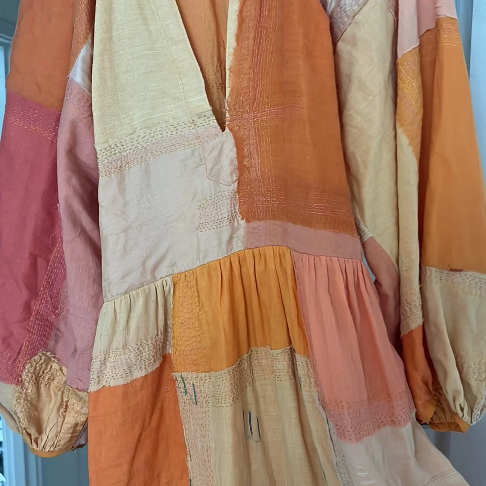 ALIX of Bohemia dress shades of yellow orange vintage saris CELESTE - Picture 7 of 11
